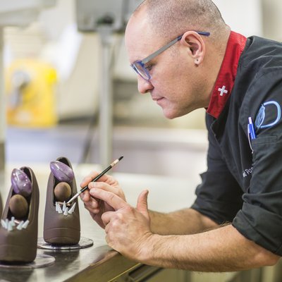 La boutique bleue et le chocolat